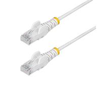 StarTech.com Câble Ethernet CAT6 Blanc Fin de 25cm, Sans Accroc, 100W PoE, UTP, LSZH, Fil de Cuivre Pur 28AWG, Cordon RJ45