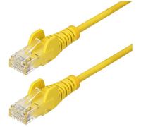 StarTech.com Câble Ethernet CAT6 Jaune Fin de 25cm, Sans Accroc, 100W PoE, UTP, LSZH, Fil de Cuivre Pur 28AWG, Cordon Patch Réseau RJ45 avec Serre-Câble, Contrôlé Fluke