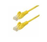 StarTech.com Câble Ethernet CAT6 Jaune Fin de 2m, Sans Accroc, 100W PoE, UTP, LSZH, Fil de Cuivre Pur 28AWG, Cordon RJ45