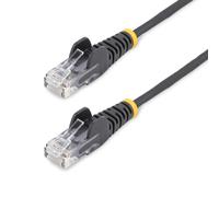 StarTech.com Câble Ethernet CAT6 Noir Fin de 10m, Sans Accroc, 100W PoE, UTP, LSZH, Fil de Cuivre Pur 28AWG, Cordon Patch Réseau RJ45 avec Serre-Câble, Contrôlé Fluke