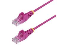StarTech.com Câble Ethernet CAT6 Rose Fin de 1,5m, Sans Accroc, 100W PoE, UTP, LSZH, Fil de Cuivre Pur 28AWG, Cordon Patch Réseau RJ45 avec Serre-Câble, Contrôlé Fluke
