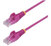 StarTech.com Câble Ethernet CAT6 Rose Fin de 25cm, Sans Accroc, 100W PoE, UTP, LSZH, Fil de Cuivre Pur 28AWG, Cordon Patch Réseau RJ45 avec Serre-Câble, Contrôlé Fluke