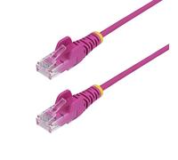 StarTech.com Câble Ethernet CAT6 Rose Fin de 25cm, Sans Accroc, 100W PoE, UTP, LSZH, Fil de Cuivre Pur 28AWG, Cordon RJ45