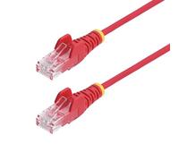 StarTech.com Câble Ethernet CAT6 Rouge Fin de 25cm, Sans Accroc, 100W PoE, UTP, LSZH, Fil de Cuivre Pur 28AWG, Cordon RJ45