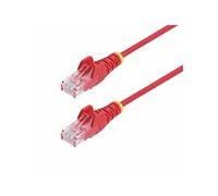 StarTech.com Câble Ethernet CAT6 Rouge Fin de 50cm, Sans Accroc, 100W PoE, UTP, LSZH, Fil de Cuivre Pur 28AWG, Cordon RJ45