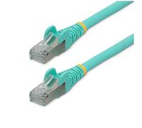 StarTech.com Câble Ethernet CAT6a 1,5m - Low Smoke Zero Halogen (LSZH) - 10 Gigabit 500MHz 100W PoE RJ45 S/FTP Cordon de Raccordement Réseau Snagless Turquoise avec Décharge de Tension