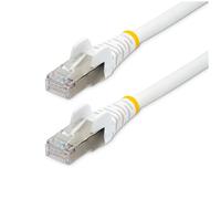 StarTech.com Câble Ethernet CAT6a 50cm - Low Smoke Zero Halogen (LSZH) - 10 Gigabit 500MHz 100W PoE RJ45 S/FTP Cordon de Raccordement Réseau Snagless Blanc avec Décharge de Tension