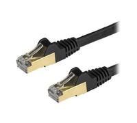 StarTech.com Câble Ethernet CAT6a 7,5m - Cordon de Raccordement Snagless Blindé 10 Gigabit RJ45 100W PoE - Câble Réseau STP 10GbE avec Décharge de Traction - Noir, Testé Fluke/Câblage Certifié UL/TIA