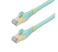 StarTech.com Câble Ethernet CAT6a de 2,1 m - Cordon de raccordement PoE RJ45 100 W blindé 10 GbE STP catégorie 6a avec serre-câble - Certifié UL/TIA Aqua Fluke (C6ASPAT7AQ)