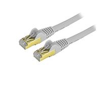 StarTech.com Câble Ethernet CAT6a de 3,6 m - Cordon de raccordement RJ45 100 W RJ45 100 W - Câble réseau STP 10 GbE avec serre-câble - Testé par Fluke Gris Fluke - Le câblage est certifié UL/TIA