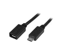 StarTech.com Câble Extension Micro USB 2.0 0.5m Noir - Mâle/Femelle, OTG, PVC, USB B, AWG 24/32, Blindage Aluminium Mylar, 480Mbit/s USBUBEXT50CM