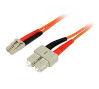 StarTech.com Câble fibre optique duplex multimode LC SC à 2 m - Cordon / jarretière fibre optique OM2 (50/125) - Orange