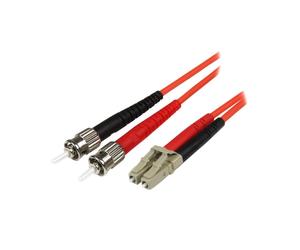 StarTech.com Câble Fibre Optique Duplex Multimode OM2 50/125 LC/ST LSZH 5m - 10 Gbps - Rouge - REACH/RoHS - Température -20°C à 60°C