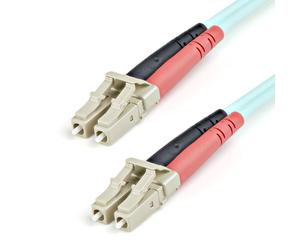 StarTech.com Câble Fibre Optique Multimode 1m LC/UPC à LC/UPC OM3, Fibre Zipcord Full Duplex 50/125µm, Réseaux 100G, LOMMF/VCSEL, <0.3dB Faible Perte d'Insertion, Cordon Patch Fibre LSZH