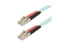 StarTech.com Câble Fibre Optique OM4 LC/UPC-LC/UPC Multimode 50/125µm LOMMF/VCSEL Zipcord LSZH 25m, 100GbE, Faible Perte Insertion, Aqua