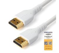 StarTech.com Câble HDMI de haute vitesse avec Ethernet - 1 m - 4K 60 Hz - Premium - Renforcé et durable - Blanc - câble HDMI avec Ethernet - 1 m