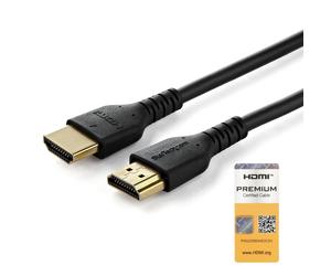 StarTech.com Câble HDMI Fin de 1m, Câble HDMI 2.0 Flexible Certifié Premium avec Ethernet, UHD 4K 60Hz HDR10, Conception Durable en Fibre d'Aramide avec Gaine en TPE