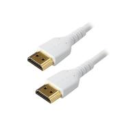 StarTech.com Câble HDMI Fin de 2m, Câble HDMI 2.0 Flexible Certifié Premium avec Ethernet, UHD 4K 60Hz HDR10, Conception Durable en Fibre d'Aramide avec Gaine en TPE, Blanc