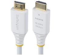 StarTech Câble HDMI 2.0 Premium 3 m – 4K 60Hz / 1440p 144Hz, HDR10, 18 Gbps – Blanc