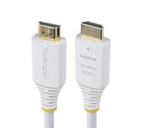 StarTech.com Câble HDMI Haut Débit Certifié Premium de 3m, 4K 60 Hz/1440p 144 Hz, HDR10/HDCP 2.2/ARC, 18 Gbps, Câble UHD HDMI 2.0 pour Téléviseur/Moniteur/Écran, Gaine TPE, Blanc