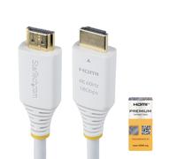 StarTech.com Câble HDMI Haut Débit Certifié Premium de 3m, 4K 60 Hz/1440p 144 Hz, HDR10/HDCP 2.2/ARC, 18 Gbps, Câble UHD HDMI 2.0 pour Téléviseur/Moniteur/Écran, Gaine TPE, Blanc