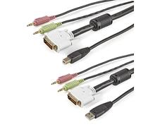 StarTech.com Câble KVM de 1.80m USB DVI 4 en 1 avec Prises Audio et Micro