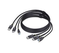 StarTech Câble KVM Double DisplayPort DP1.2 1,8 m USB 5Gbps 4K60Hz pour 2 moniteurs