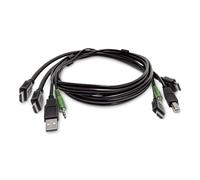 StarTech.com Câble KVM Double HDMI de 1,8 m, USB 2.0, Audio 3,5 mm, Câble Combiné Universellement Compatible pour Switch KVM, Conforme TAA