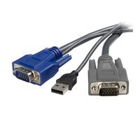 Startech.com cable kvm ultrafin 2 en 1 usb vga - 1,8 m - câble clavier