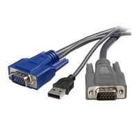 Startech.com cable kvm ultrafin 2 en 1 usb vga - 1,8 m - câble clavier