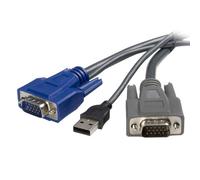 Startech.com cable kvm ultrafin 2 en 1 usb vga - 3 m - câble clavier /