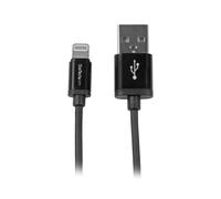 StarTech.com Câble Lightning vers USB A 1m Noir - Connecteurs Mâle/Mâle - Compatible iPhone/iPad/iPod - PVC - Contacts Nickel - USBLT1MB