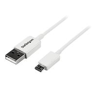 StarTech.com Câble Micro USB 1 m - A vers Micro B - Cordon Micro USB 2.0 - 1x USB A (M) 1x USB Micro B (M) - Blanc 1m (USBPAUB1MW)