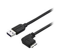 Câble Micro USB 3.0 slim - Cordon USB-A vers Micro-B à angle droit de 1 m - USB 3.1 Gen 1 (5 Gb/s) - M/M - Câble USB - Micro-USB de type B (M) pour
