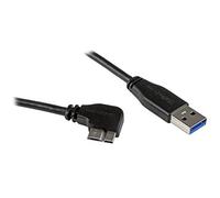 StarTech.com Câble Micro USB 3.0 slim - Cordon USB-A vers Micro-B à angle droit de 2 m - USB 3.1 Gen 1 (5 Gb/s) - M/M (USB3AU2MRS)
