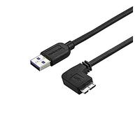 StarTech.com Câble Micro USB 3.0 slim - Cordon USB-A vers Micro-B à angle droit de 2 m - USB 3.1 Gen 1 (5 Gb/s) - M/M (USB3AU2MRS)