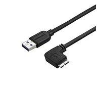 StarTech.com Câble Micro USB 3.0 slim - Cordon USB-A vers Micro-B à angle droit de 50 cm - USB 3.1 Gen 1 (5 Gb/s) - M/M (USB3AU50CMRS)