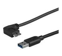 StarTech.com Câble Micro USB 3.0 slim - Cordon USB-A vers Micro-B à angle gauche de 50 cm - USB 3.1 Gen 1 (5 Gb/s) - M/M - Câble USB - Micro-USB de type B (M) pour USB type A (M) - USB 3.0 - 50...