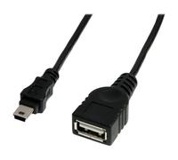 StarTech.com Câble Mini USB 2.0 de 30cm - Cordon USB A vers Mini B - Femelle / Mâle - Noir - Câble USB - USB (F) pour mini USB type B (M) - USB 2.0 - 30 cm - noir