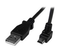 StarTech.com Câble Mini USB 2 m - à vers Mini B coude 90° vers le bas - Câble USB Mini B Angle Coude vers le bas - Noir 2m