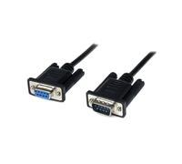 StarTech.com Câble Null Modem Croisé Série RS232 DB9 2m Noir, Connecteurs DB9 Mâle/Femelle, AWG 28, Certifié CE/RoHS, SCNM9FM2MBK