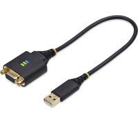 StarTech.com 1ft/30cm USB to Null Modem Serial Adapter Cable, FTDI, RS232 - Câble USB / série - USB (M) pour DB-9 (F) vissable - 30 cm - robuste, moulé - noir