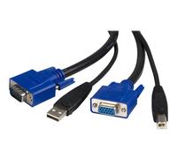 StarTech.com Câble pour Switch KVM VGA avec USB 2 en 1 - 1.80m - Câble clavier/vidéo/souris/USB - HD-15 (VGA), USB type B (M) pour USB, HD-15 (VGA) - 1.8 m - pour P/N: RKCOND17HD, SV231USBGB...