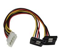 StarTech.com Câble répartiteur d'alimentation en Y LP4 vers 2 SATA à angle droit et verrouillage 30 cm - Molex 4 broches vers deux SATA