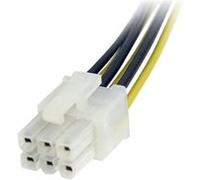 ST PCIEXSPLIT6 - Câble répartiteur en Y PCI-E 6 broches, 15 cm, noir/jaune