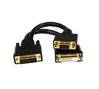 StarTech.com Câble répartiteur en Y / Adaptateur doubleur DVI-I (M) vers DVI-D (F) / VGA (F) de 20cm - Wyse splitter - Noir (DVI92030202L)