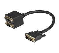 StarTech.com Câble Répartiteur en Y DVI-D vers 2x DVI-D 30 cm - Câble Splitter DVI-D - M/F (DVISPL1DD) - Répartiteur video - liaison double - DVI-D femelle pour DVI-D mâle - 30.5 cm - blindé - noir -