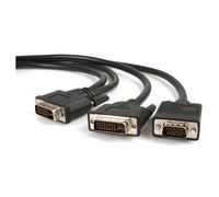 StarTech.com Câble répartiteur en Y DVI-I (M) vers DVI-D (M) et VGA (M) de 1,8m - Splitter vidéo DVI vers DVI / HD15 - Noir