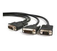 StarTech.com Câble répartiteur en Y DVI-I (M) vers DVI-D (M) et VGA (M) de 1,8m - Splitter vidéo DVI vers DVI / HD15 - Noir