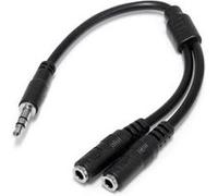 StarTech.com Câble répartiteur stéréo Slim - Mâle 3,5 mm vers 2 femelles 3,5 mm - Répartiteur audio - mini-phone stereo 3.5 mm mâle pour mini-phone stereo 3.5 mm femelle - 20 cm - noir - pour P/N: MU1